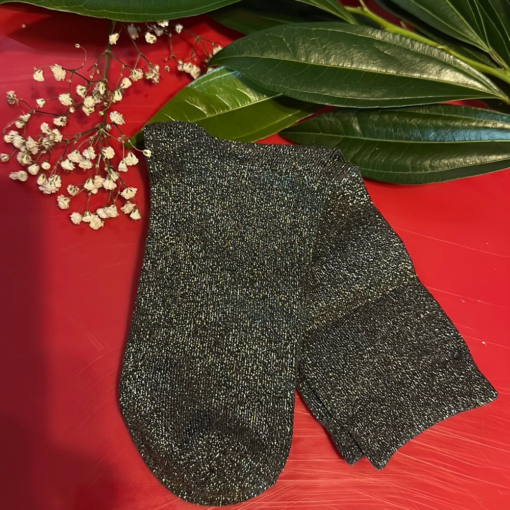 Silver grey shiny socks size 5-9 women